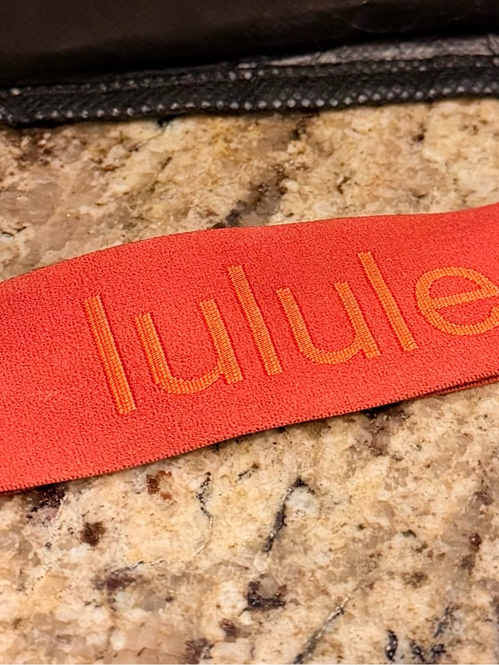 lululemon athletica Red-Orange Stretch Headband with Logo